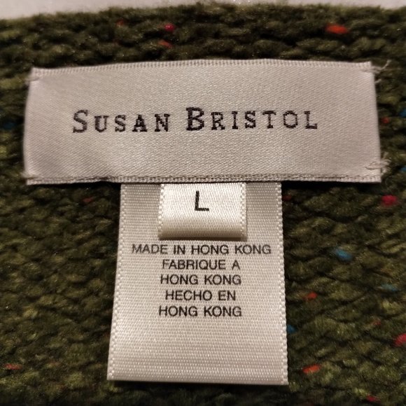 Beautiful Green Susan Bristol Cardigan with Zipper LARGE - Picture 2 of 3